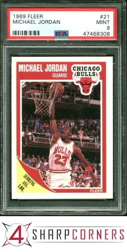 1989 FLEER #21 MICHAEL JORDAN BULLS HOF PSA 9