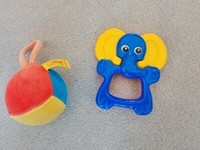 Baby Stoffball mit Rasel Steiff + Beißring Elefant Kiddicraft