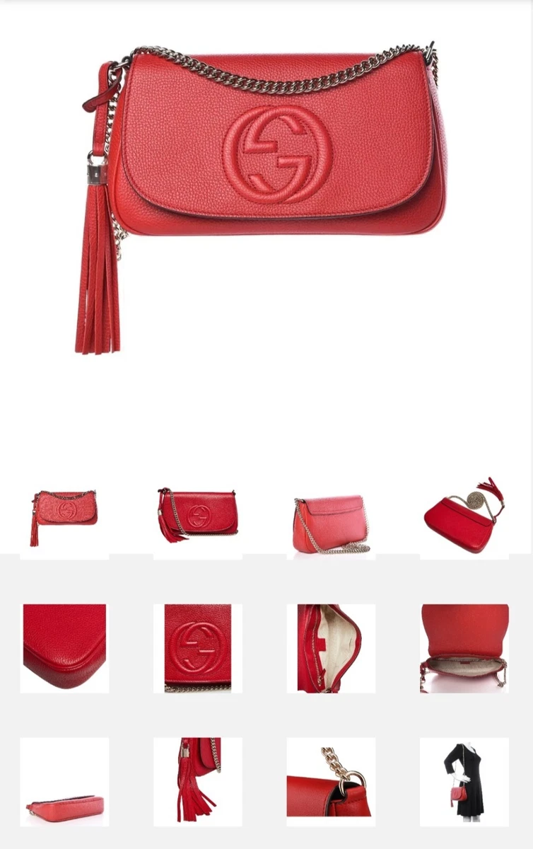 Gucci Soho Disco GG Red Tassel Chain Crossbody Bag 536224