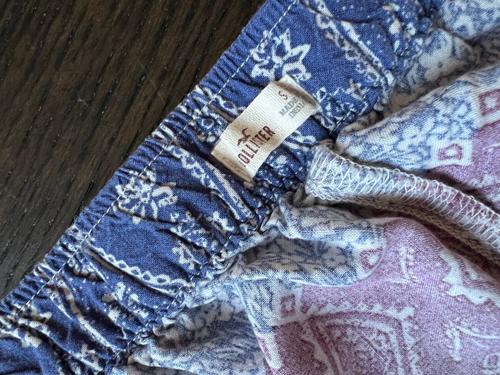 Womens Hollister S short summer shorts Blue red print (GR204) - Picture 3 of 5