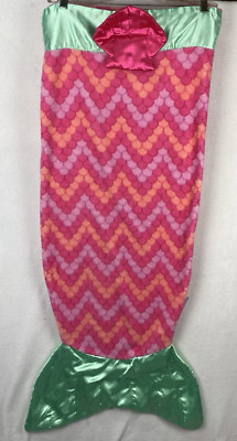 Snuggie Tails Girls Wearable Mermaid Tail One Size Blanket Pink And Green