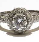EGL certified 14k white gold 1.80ct round diamond halo engagement ring 4.9g  7 — photo 2