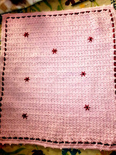 Copertina artigianale bebe' culla/carrozzina neonata rosa idea regalo