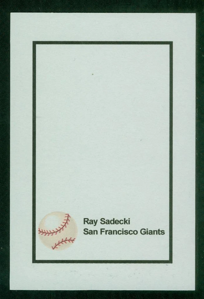 #1138, 4" x 6" Photo Card, Signed-Autographed, Ray Sadecki, S. F. Giants - Image 2 of 2