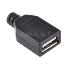 10PCS USB2.0 Type-A Plug 4-pin female Adapter Connector jack Black Plastic Cover