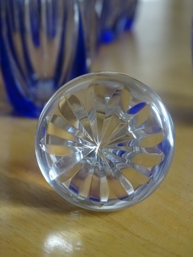 SAINT LOUIS ANCIEN SERVICE A LIQUEUR CRISTAL DOUBLER COLORER BLEU BEAUFORT 1930 - Picture 8 of 13