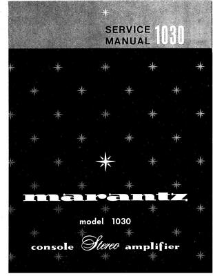 Service Manual-Anleitung für Marantz 1030 
