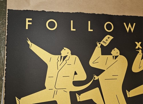 Cleon Peterson "Follow The Leader" BLK/GLD Trump S/N Siebdruck Poster x/75 - Bild 2 von 6