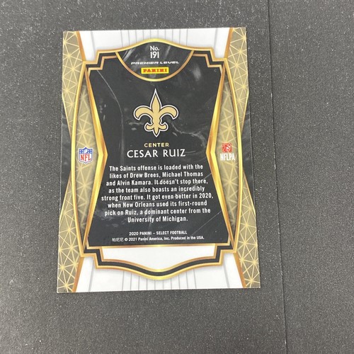 Cesar Ruiz ROOKIE 2 Card Lot 2020 Panini Select Premier Level RC #191 NO Saints - Picture 5 of 5