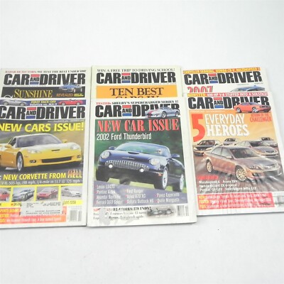 VINTAGE 2000 CAR AND DRIVER MAGAZINE LOT OF 6 ISSUES PERFORMANCE RACE CARS 