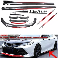 Front Bumper Lip Spoiler Body Kit Side Skirt Carbon Fiber For Toyota Camry