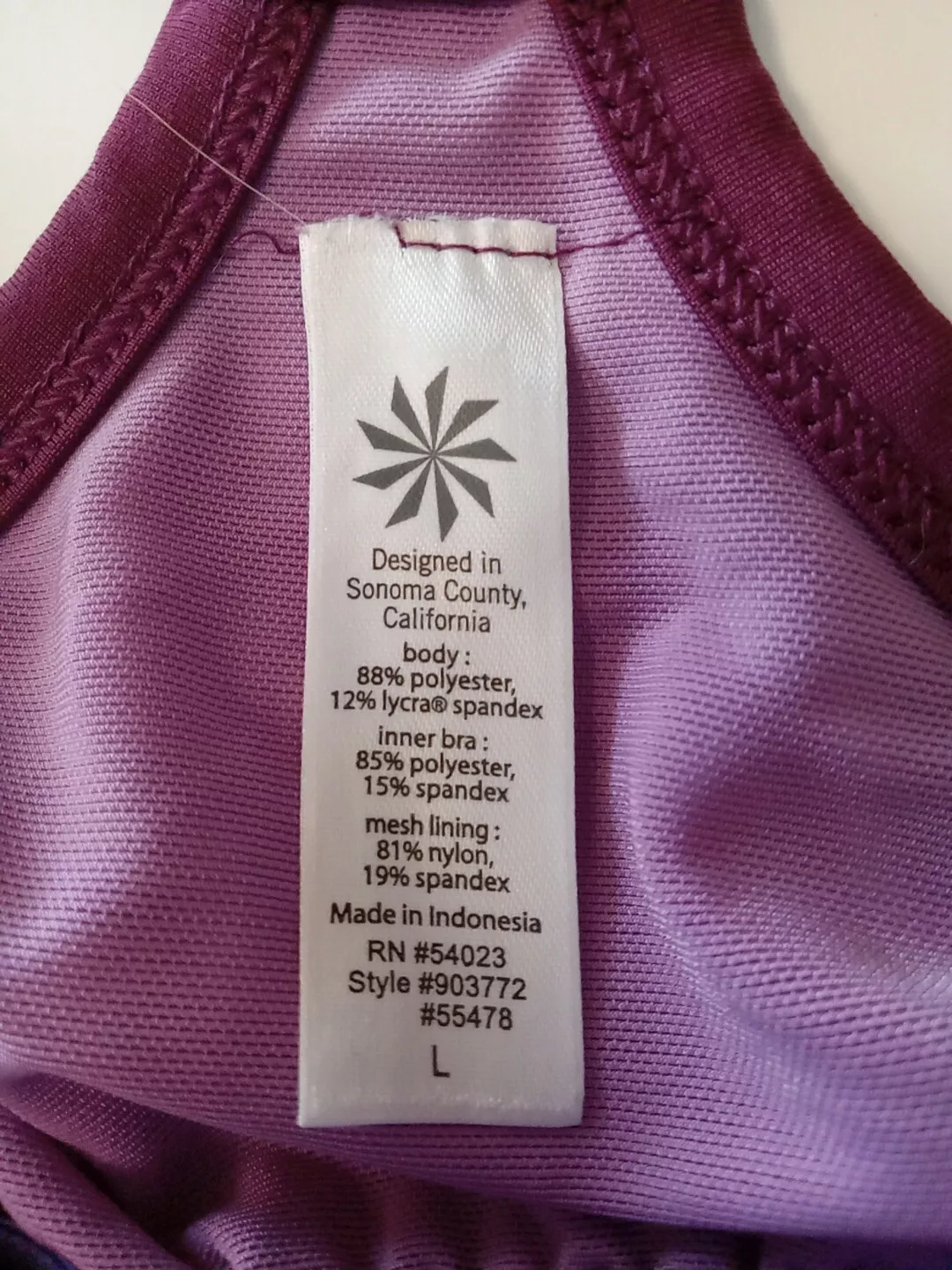 athleta fushia print racerback athletic shirt