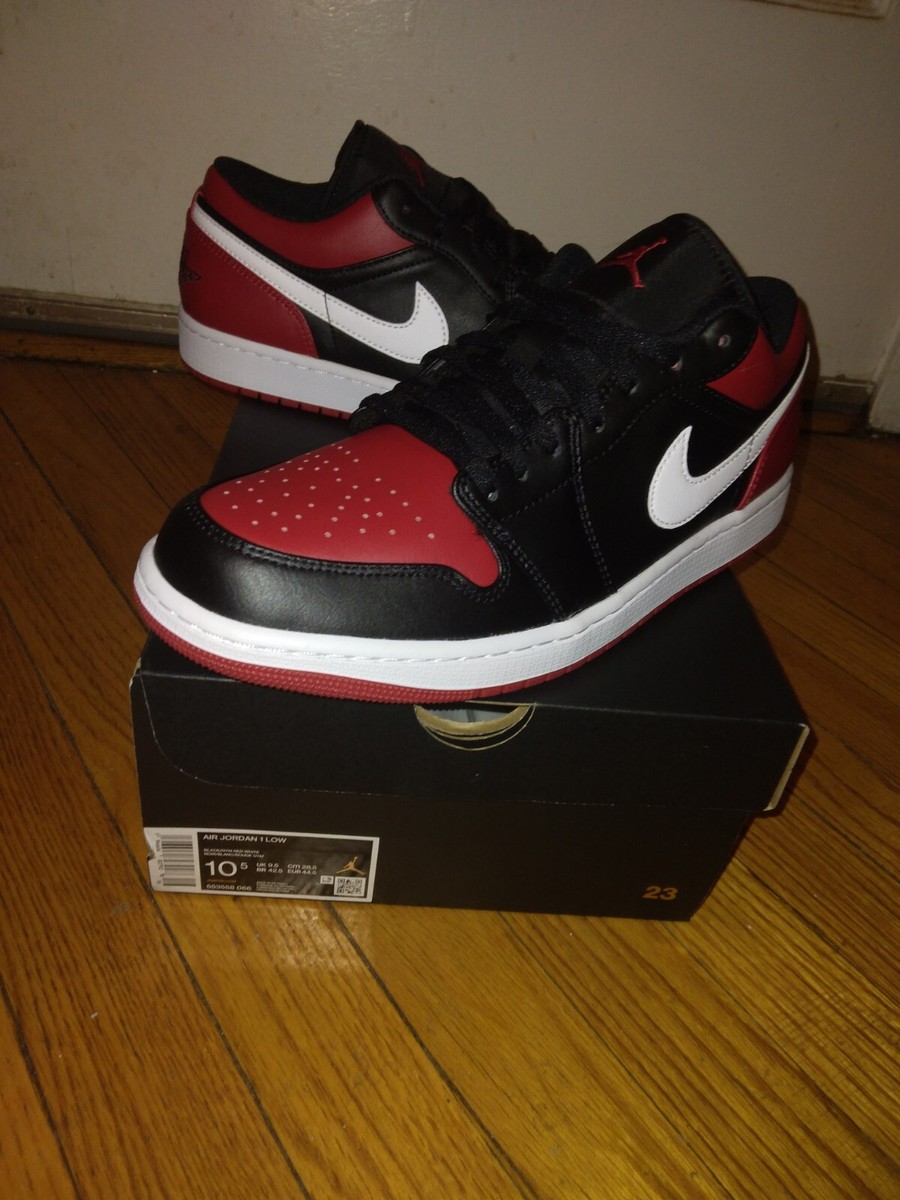 Nike Air Jordan 1 Low Alternate Bred Toe Red/Black Size 10.5 Nike Air Jordan 1 Low Alternate Bred Toe Red/Black Size 10.5