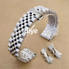 Jubilee Straight+Curved End 12mm-24mm Bracelet Stainless Steel Watch Strap Band