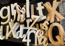 LETTER Initial Monogram Mixed Media Retro Arts & Crafts Decor Lot Of