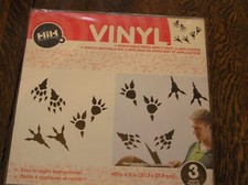 Hip In a Hurry Vinyl Wall Art Decals BLACK DINOSAUR PRINTS 3 Sheet 10.75x11" NIP