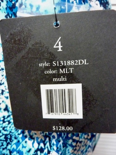 NWT $128 ZOZO CLASSIC PANT 4 Stretch Ankle Length Blue Multi Elastic Waist - Picture 9 of 12