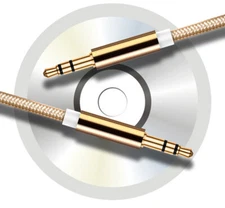 AUX Audio Cable Nylon Braided 3.5mm Metal Jack Stereo for Phone/Car PC