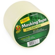 Duck Tape All Purpose Masking Tape - 25mm x 25m - Cream - Pack of 3 Rolls