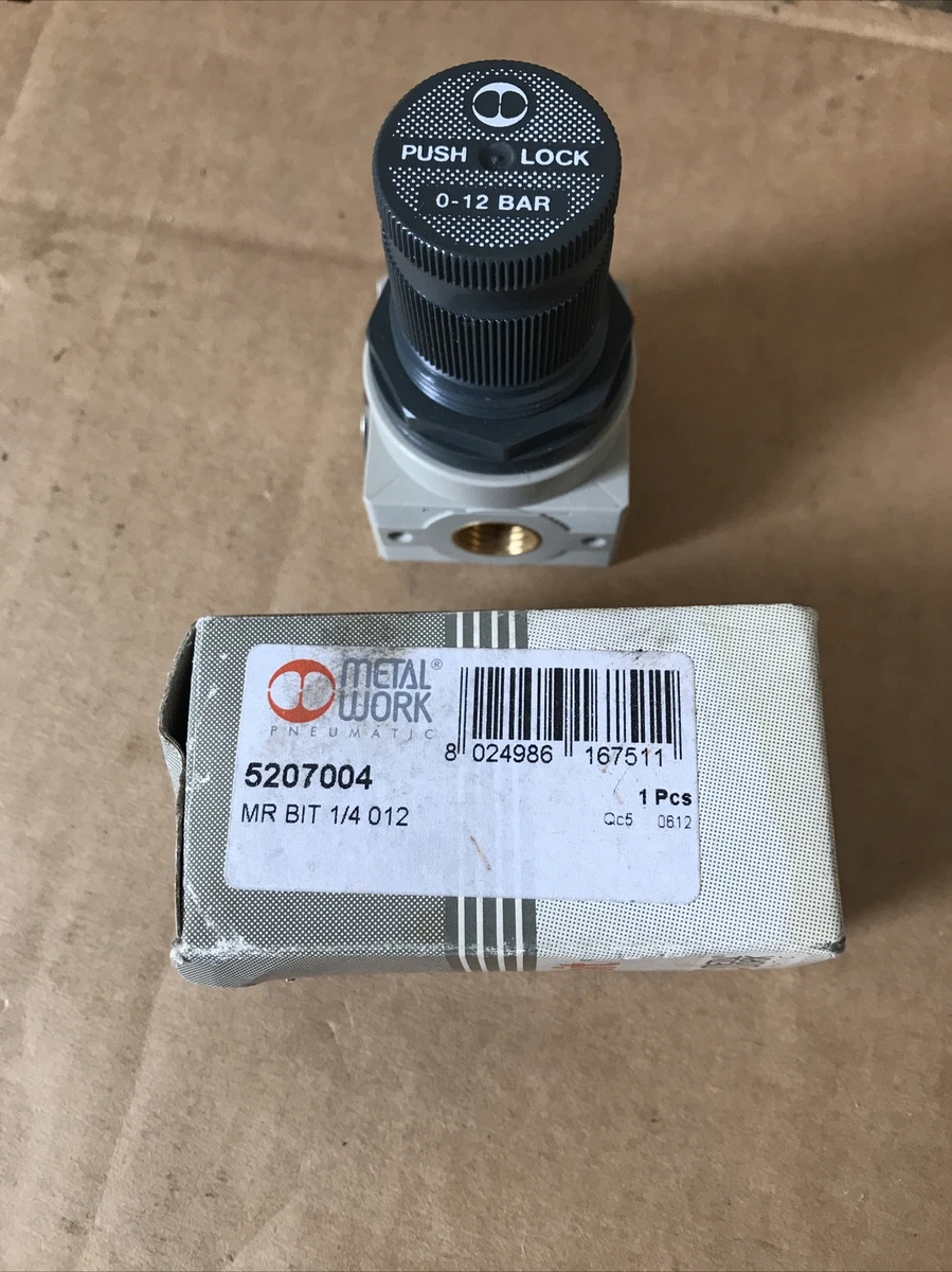 METAL WORK PNEUMATIC 5207004 MR BIT 1/4 0-12 Micro-Regulator 