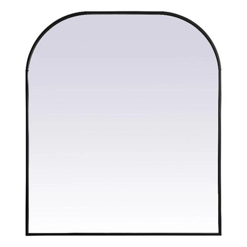 Elegant Decor Blaire 36x42" Arch Modern MDF Wood/Iron Mirror in Black - Picture 1 of 9