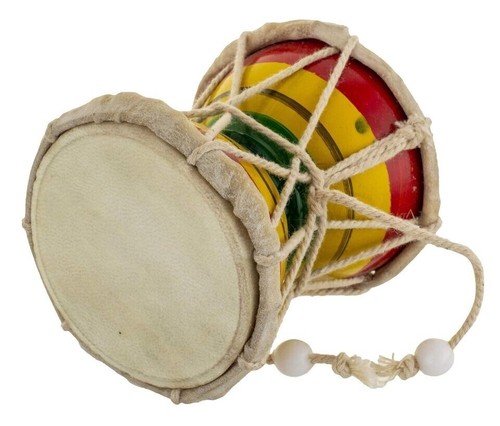 4 Inch Damroo Wooden Shiva Damru Instrument Lord Shiva Drum Musical Hindu - Picture 4 of 6
