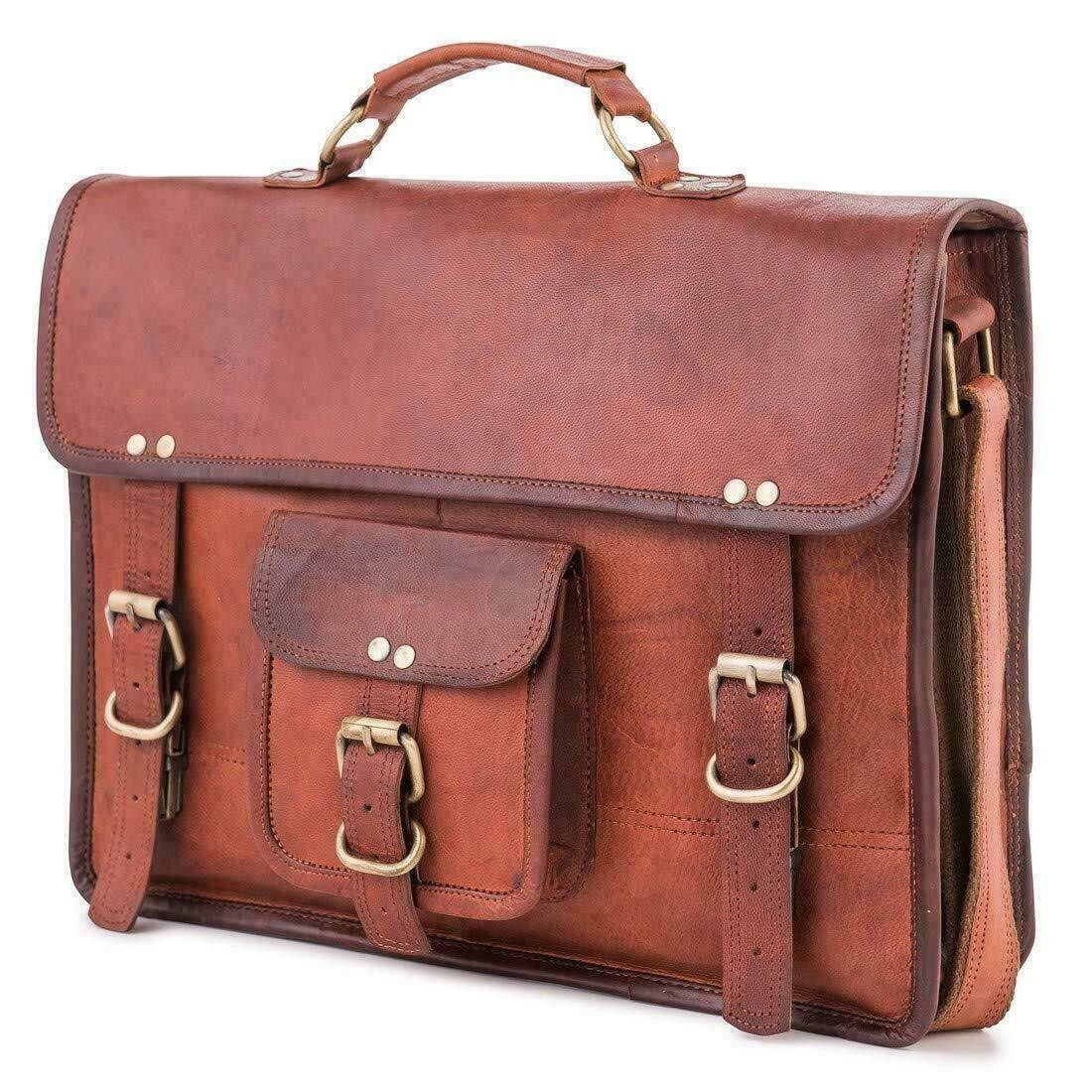 Premium Genuine Leather Office Laptop Messenger Crossbody Bag