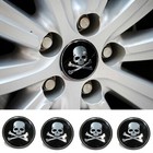 <!--F#f_0-->4Pcs Black Cross Bone Skull Logo Car Wheel Hub Center Caps Covers Emblem Sticker<!--F/-->