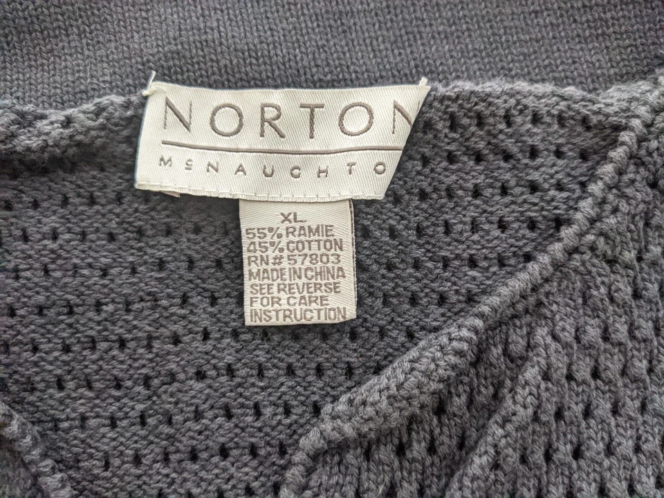 Norton McNaughton размер XL женщин укороченный свитер черный китайский тени цветок РЕДКАЯ - Изображение 3 из 4