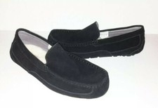 UGG Australia Men  s Alder UGGpure Lined Suede Slippers Black Size 8 US