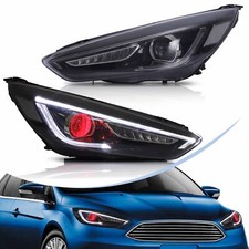 Pair Vland Led Headlights For Ford Focus 2015-18 Wdemon Eyes Sequential