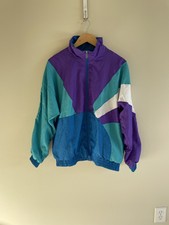 Size M Vintage Lavon Purple And Turquoise Windbreaker