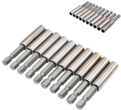 10 Pcs Magnetic Extension Socket Drill Bit Holder 1/4'' Hex Power Tools
