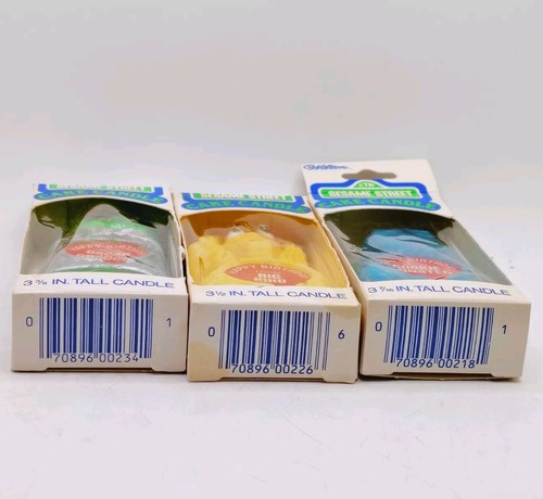 Vtg Sesame Street 1977 Oscar Grouch Big Bird Cookie Monster B-day Candles RARE - Picture 20 of 20
