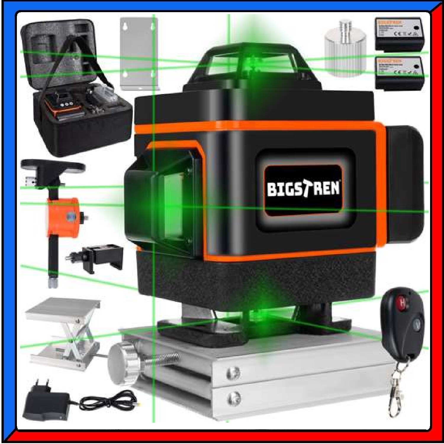 Offerta Livella Laser 16 Linee Verde 4D - Set Professionale 360