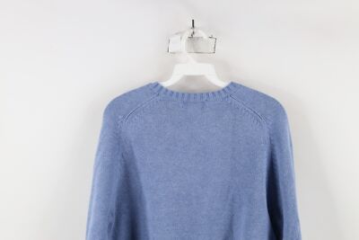 Vintage 90s Lands End Womens Large Faded Blank Cotton Knit Sweater