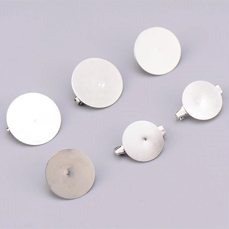 20Pcs Round Brooch Backs Pin Badge Cabochon Platinum Plated 15mm 20mm 25mm 30mm - Image 4 of 4