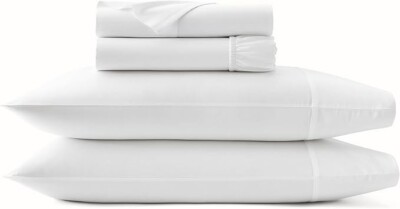 BOLL & BRANCH Signature Hemmed Sheet Set - King White Luxury 100% Organic Cotton