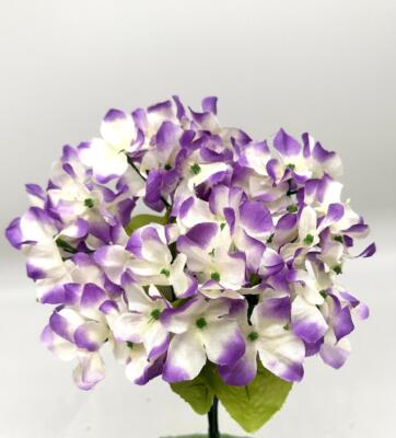 2  Hydrangea Bushes 6 heads Bouquet Silk Artificial Flowers - 12 Inches High