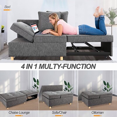 71'' Convertible Sofa Bed with 5 Adjustable Backrest Loveseat for Small Spaces US