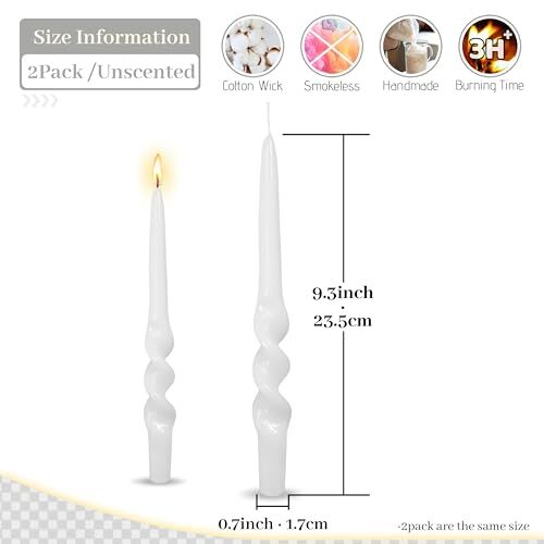 Weiße Kerzenständer Spitzkerze - Spiral Spitzkerzen 9,5 cm gedrehte Kerze... - Bild 2 von 6