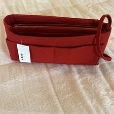 ZTUJO Purse Organizer Insert Red Felt Bag Handbag Tote Organizer Shaper 14x6x4