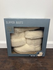 Women s Ivory Color Fuzzy Slipper Boots Size Small. Brand New In Box