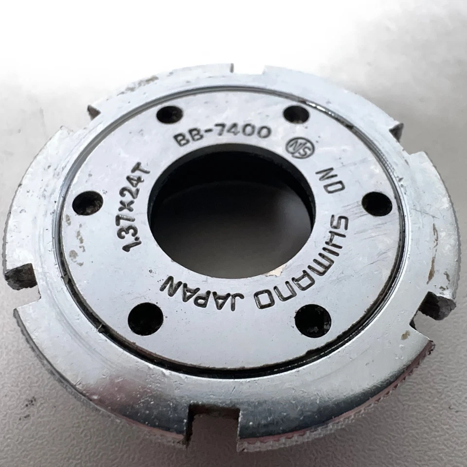 Shimano Vintage BB-7400 Non-Drive Side Adj. Cup & Lock Ring NJS English Threaded - Image 2 of 4