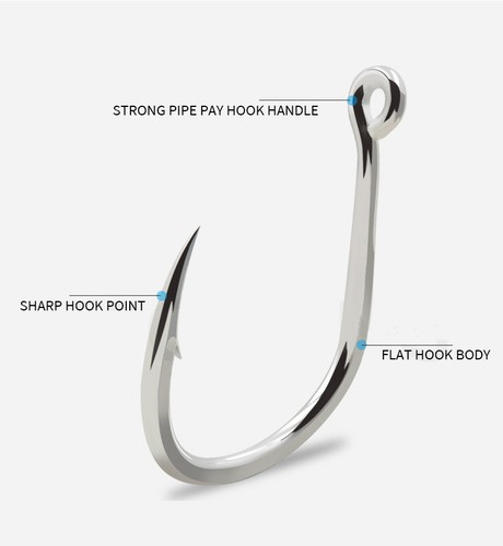10 pezzi 5x forte gancio da pesca in acciaio ad alto tenore di carbonio affila esca esca jig hook 1#-8/0 - Foto 23 di 33