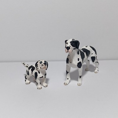 Schleich 16384 Great Dane Female Dog & Male Puppy Toy Figures Retired 