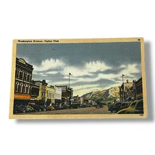 Postcard Washington Avenue Ogden Utah c1947 Linen Card D224