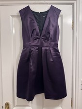 Satin Plunge Neck Size 8 ASOS Mini Cocktail Dress