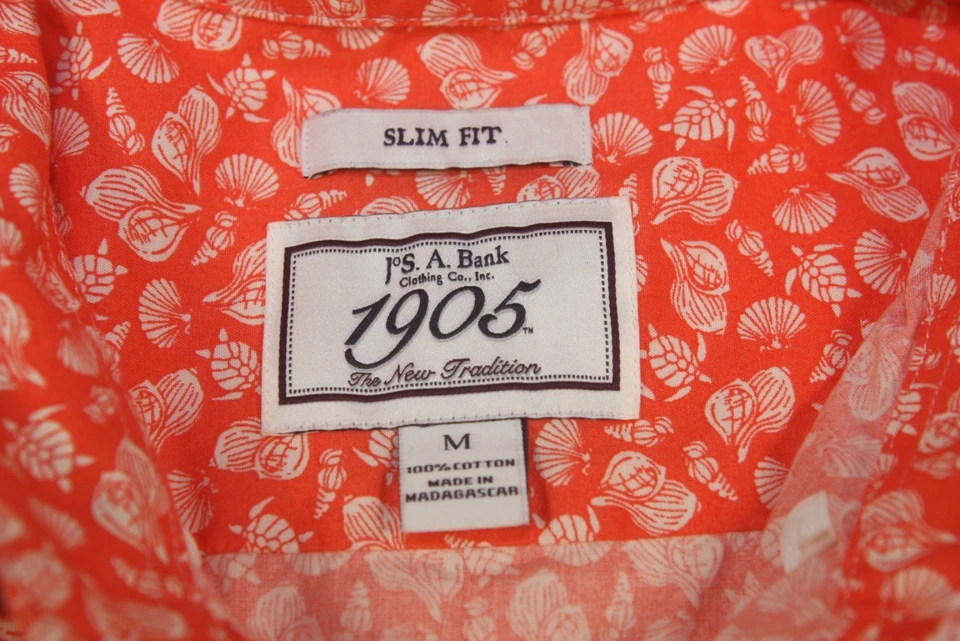 JoS. Camisa A Bank 1905 Mediana Calce Ajustado Botones Playa Tortugas y Conchas Foto 3 de 4
