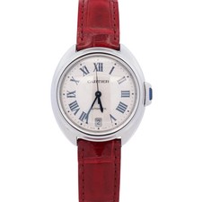 Cartier Cle De Stainless Steel 35mm White Dial Watch Ref# WSCL0017